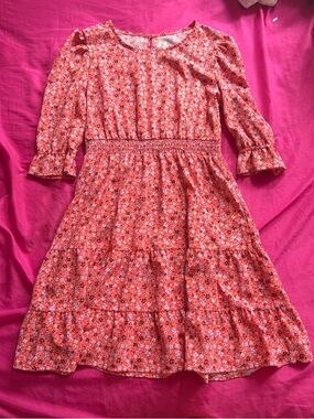 wonder nation Coral Floral Tiered Dress